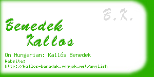 benedek kallos business card